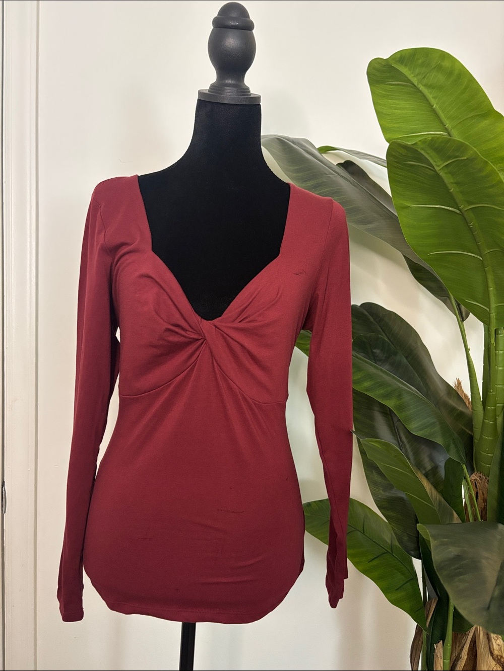 Old Navy Twist-Front Long Sleeve Top - Wine
